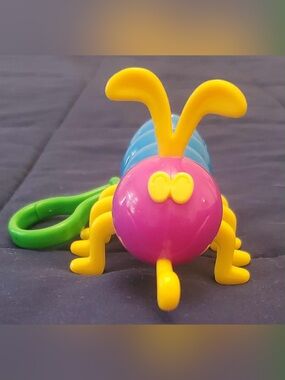 Vintage 1999 Hasbro Cootie Bug Vibrating Keychain Toy Backpack Clip Original
